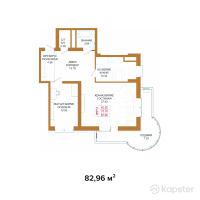 ЖК Apple Residence — 2-ком 83 м² (от 54,753,600 тг)