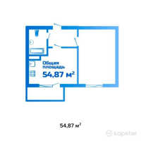 ЖК Vesnovka — 1-ком 54.9 м² (от 34,568,100 тг)