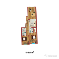 ЖК Солнечная Долина — 3-ком 108.6 м² (от 103,170,000 тг)