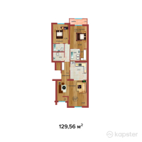 ЖК Солнечная Долина — 3-ком 129.6 м² (от 123,082,000 тг)