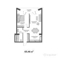 ЖК Belle View — 2-ком 65.5 м² (от 98,190,000 тг)