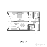 ЖК Belle View — 2-ком 71.8 м² (от 107,655,000 тг)