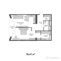 ЖК Belle View — 2-ком 78.5 м² (от 117,705,000 тг)