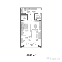 ЖК Belle View — 2-ком 81.9 м² (от 122,820,000 тг)