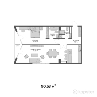 ЖК Belle View — 2-ком 90.5 м² (от 135,795,000 тг)