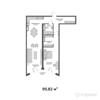 ЖК Belle View — 2-ком 95.8 м² (от 143,730,000 тг)