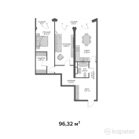 ЖК Belle View — 2-ком 96.3 м² (от 144,480,000 тг)