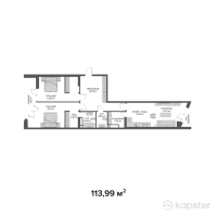 ЖК Belle View — 3-ком 114 м² (от 170,985,000 тг)