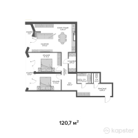 ЖК Belle View — 3-ком 120.7 м² (от 181,050,000 тг)