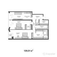 ЖК Belle View — 3-ком 139.5 м² (от 209,265,000 тг)