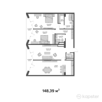 ЖК Belle View — 4-ком 148.4 м² (от 222,585,000 тг)