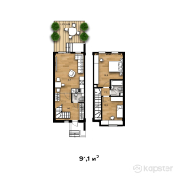 ЖК Miras Hills — 3-ком 91.1 м² (от 46,369,900 тг)