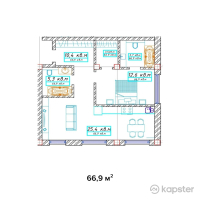 ЖК Баракат — 2-ком 66,9 м² (null)