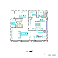 ЖК Баракат — 2-ком 79,3 м² (null)