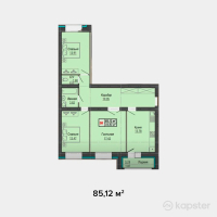 ЖК Молодежный — 3-ком 85.1 м² (от 31,494,400 тг)