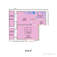 ЖК Созак — 1-ком 41,9 м² (null)