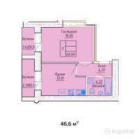 ЖК Созак — 1-ком 46,6 м² (null)