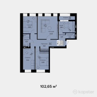 ЖК River City — 4-ком 102.7 м² (от 43,113,000 тг)