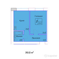 ЖК Kerei — 1-ком 35,1 м² (null)