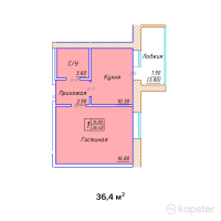 ЖК Kerei — 1-ком 36,4 м² (null)