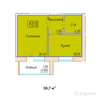 ЖК Kerei — 1-ком 36,7 м² (null)
