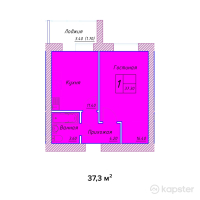 ЖК Kerei — 1-ком 37,3 м² (null)