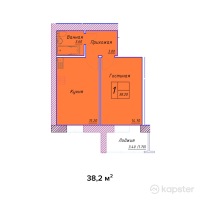ЖК Kerei — 1-ком 38,2 м² (null)