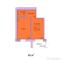 ЖК Kerei — 1-ком 42 м² (null)