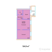 ЖК Kerei — 2-ком 54,9 м² (null)