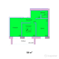 ЖК Kerei — 2-ком 59 м² (null)