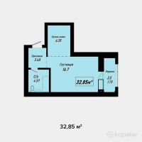 ЖК Yasin — 1-ком 32.9 м² (от 10,512,000 тг)