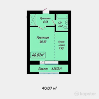 ЖК Yasin — 1-ком 40.1 м² (от 12,822,400 тг)