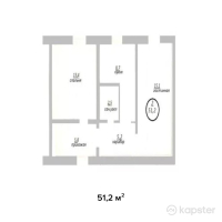 ЖК Даулеткерей — 2-ком 51.2 м² (от 17,920,000 тг)