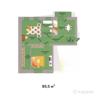 ЖК Даулеткерей — 2-ком 85.5 м² (от 29,925,000 тг)