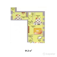 ЖК Даулеткерей — 3-ком 91.3 м² (от 31,955,000 тг)