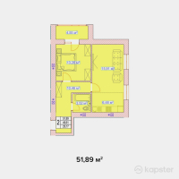 ЖК Вена — 2-ком 51.9 м² (от 25,945,000 тг)