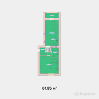 ЖК Вена — 2-ком 61.9 м² (от 30,925,000 тг)