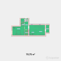 ЖК Вена — 2-ком 70.8 м² (от 35,375,000 тг)