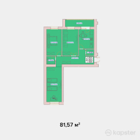 ЖК Вена — 3-ком 87.6 м² (от 43,785,000 тг)