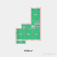 ЖК Вена — 3-ком 97.8 м² (от 48,915,000 тг)