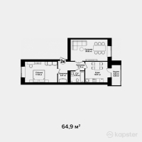 ЖК Zurich — 2-ком 64.9 м² (от 27,258,000 тг)