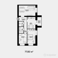 ЖК Zurich — 3-ком 77.8 м² (от 32,688,600 тг)