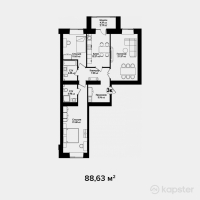 ЖК Zurich — 3-ком 88.6 м² (от 37,224,600 тг)