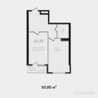 ЖК Теремки — 1-ком 50,9 м² (null)