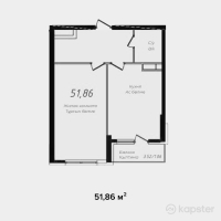 ЖК Теремки — 1-ком 51,9 м² (null)